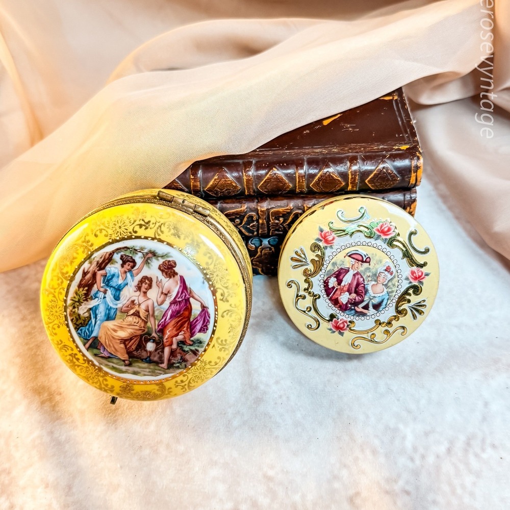 Victorian Themed Dish and Tin Bundle